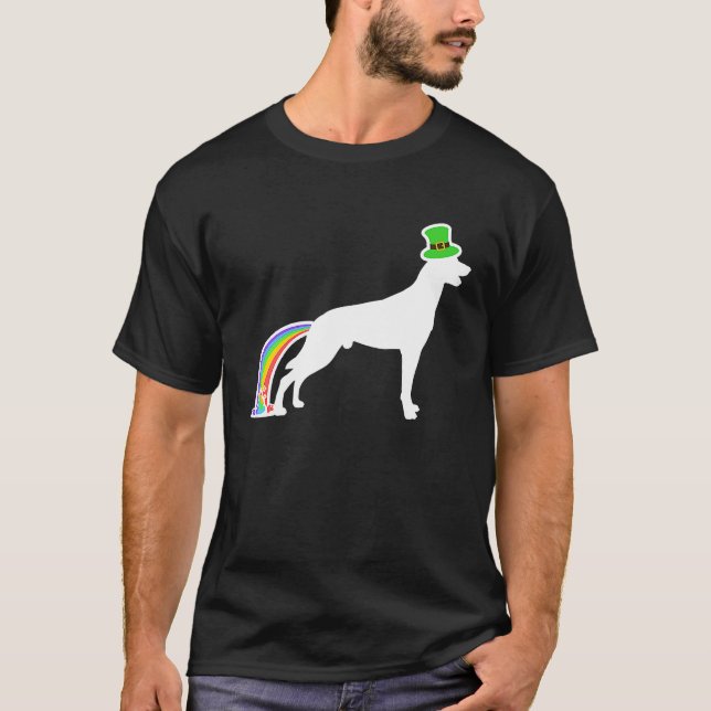 St patrick's day Rainbow Hund Malinois T Shirt (Framsida)