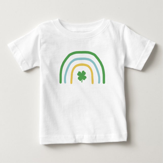 St patricks day Rainbow Irish Klöver Kids T-Shirt (Framsida)
