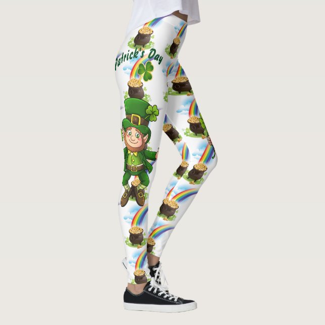 St patrick's day Rainbow Pot of Guld Leprechaun Leggings (Höger)