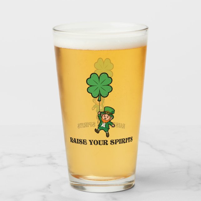 St. Patrick's Day Raise Your Spirits Glaskopp (Framsida fylld)
