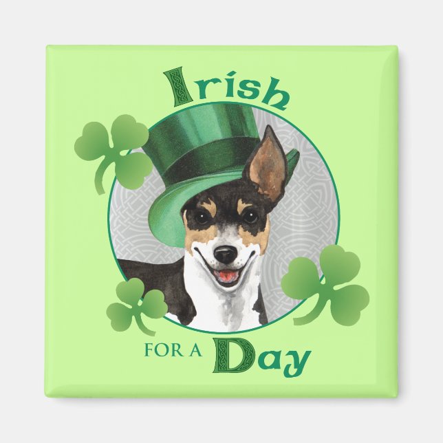 St. Patrick's Day Råtta Terrier Magnet (Framsidan)