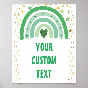 St Patricks Day Regnbåge Anpassad Text Poster