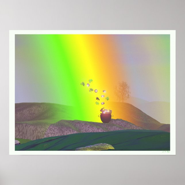 St. Patrick's Day - Regnbåge Guld Poster (Framsidan)