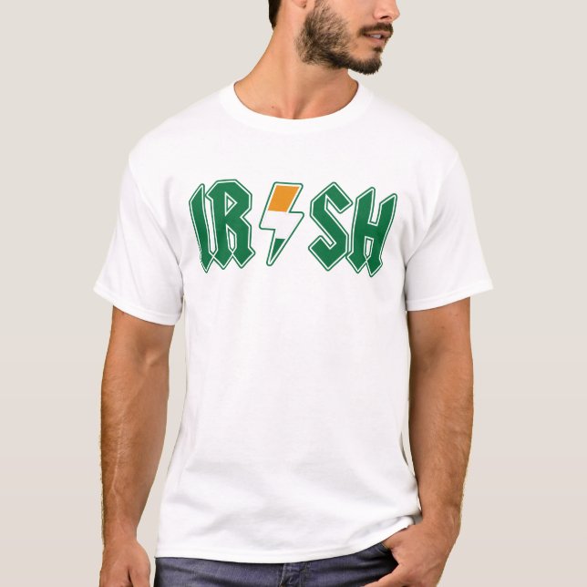 St patricks day Retro Irish Sten Rockstar T Shirt (Framsida)