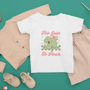 St patricks day retro-sjabbig klöver söt gåva t shirt