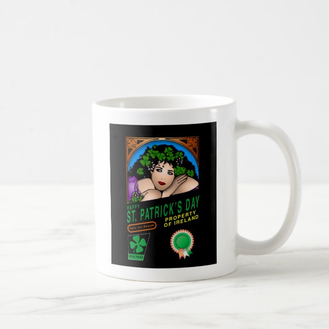 St. Patrick's Day Retrodesign med irländsk flicka Kaffemugg (Höger)