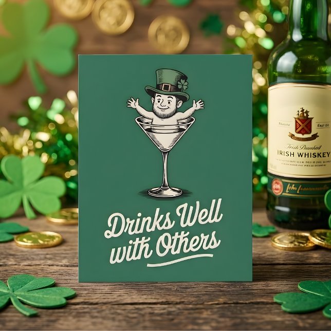 St Patricks Day Roligt Drickort Julkort (Skapare uppladdad)
