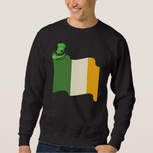 St Patricks Day Roligt Öl Drick Party Dublin Irlan Lång Ärmad Tröja