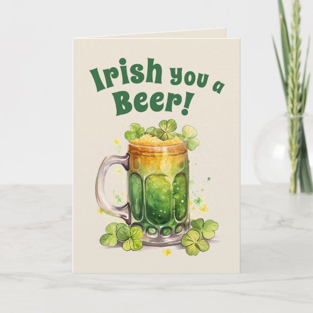 St. Patrick's Day Roligt Ölmugkort – Irländsk Tur Kort (Framsida)