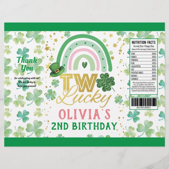 St patrick's day Rosa Two Lucky Chip Bag Wrapper Reklamblad (Framsidan)