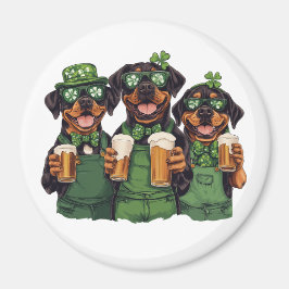 St. Patrick's Day Rottweiler Hundar Magnet