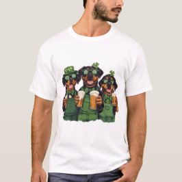 St. Patrick's Day Rottweiler Hundar T Shirt