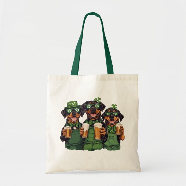 St. Patrick's Day Rottweiler Hundar Tygkasse (Framsidan)