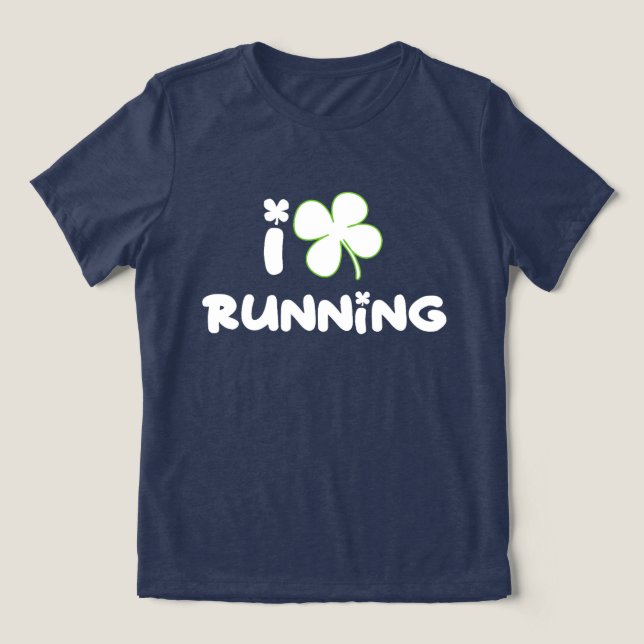 St. Patrick's Day Running Design Shamrock Marathon T Shirt (Design Framsida)
