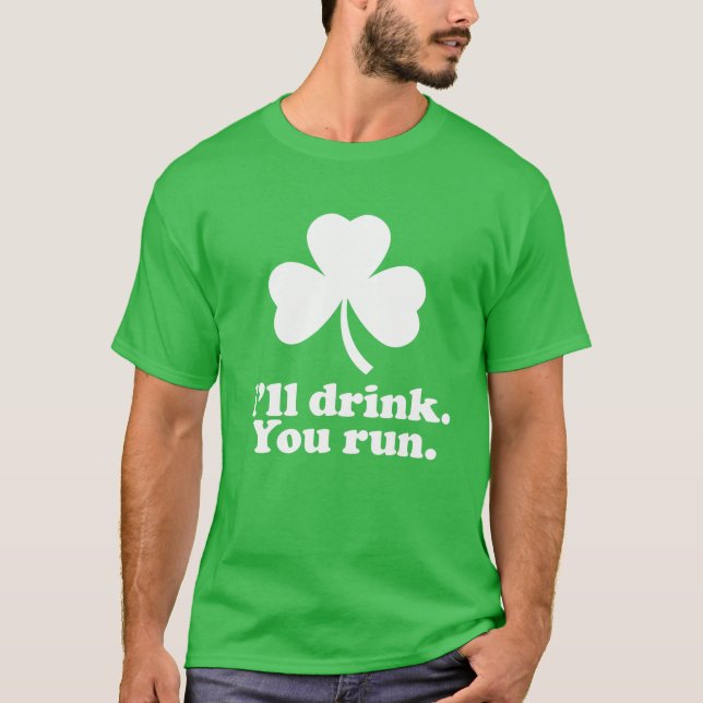 St. Patrick's Day Running T-shirt - jag dricker di (Framsida)