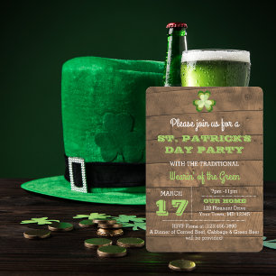 St. Patrick's Day Rustic Party-inbjudan Inbjudningar