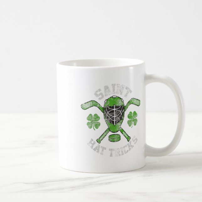 St patricks day Saint Hat Tricks Hockey Shamrock K Kaffemugg (Höger)
