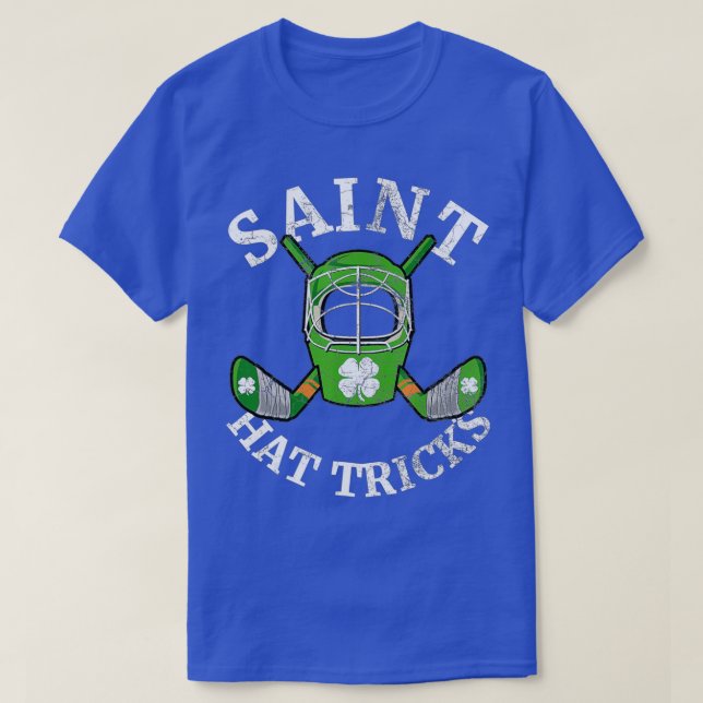 St patricks day Saint Hat Tricks Hockey Shamrock K T Shirt (Design framsida)