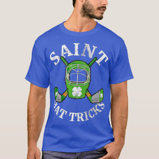 St patricks day Saint Hat Tricks Hockey Shamrock K T Shirt