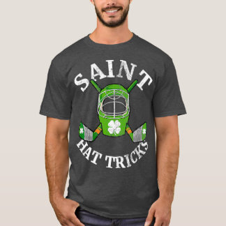 st patricks day Saint Hat Tricks Hockey Shamrock T Shirt