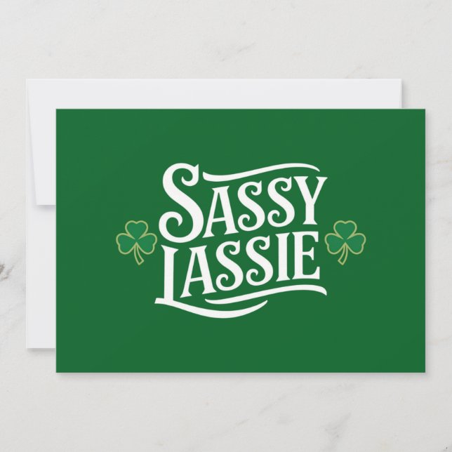 St patricks day Sassy Lassie Funny Irish Girl Inbjudningar (Framsida)
