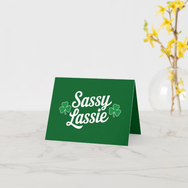 St patricks day Sassy Lassie Funny Irish Kort (Gul blomma)