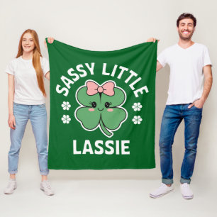 St Patricks Day Sassy Little Lassie Barn Flickor Fleecefilt