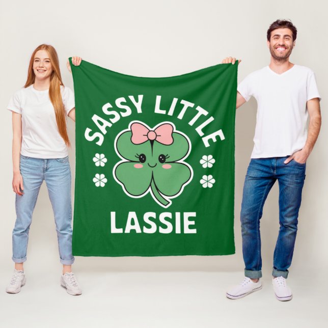 St Patricks Day Sassy Little Lassie Barn Flickor Fleecefilt (På plats)