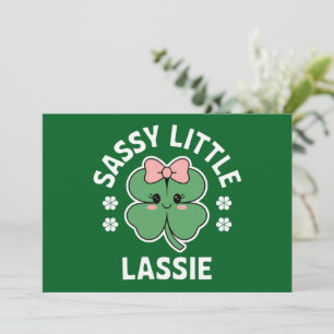 St Patricks Day Sassy Little Lassie Barn Flickor Inbjudningar