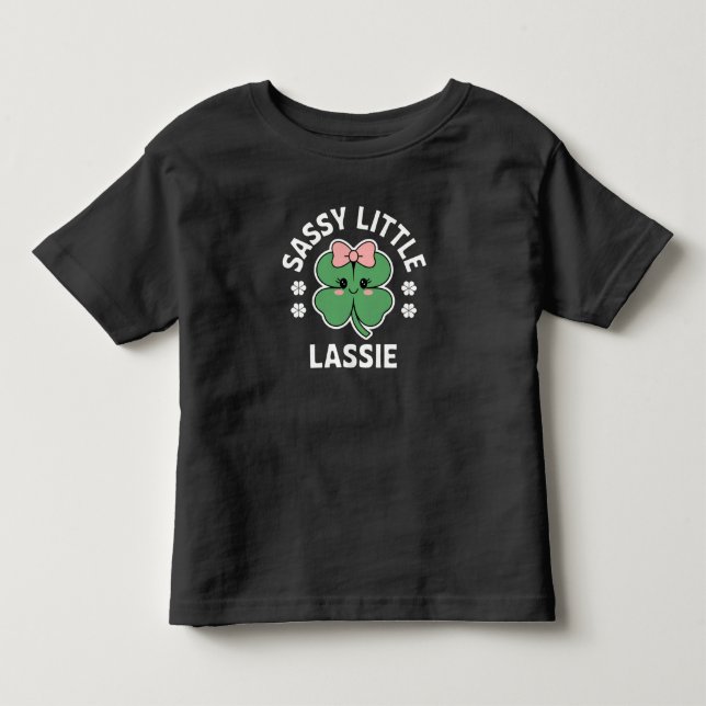 St Patricks Day Sassy Little Lassie Barn Flickor T Shirt (Framsida)
