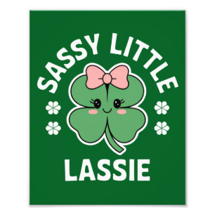 St patricks day Sassy Little Lassie Kids Girl Fototryck
