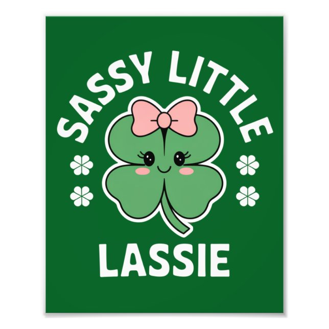St patricks day Sassy Little Lassie Kids Girl Fototryck (Framsidan)