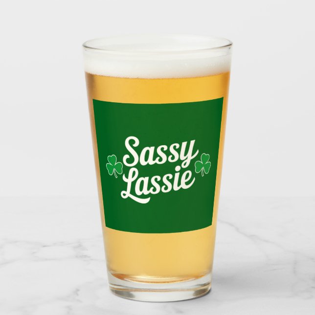 St Patricks Day Sassy Tjej Rolig Irländsk  Glaskopp (Framsida fylld)