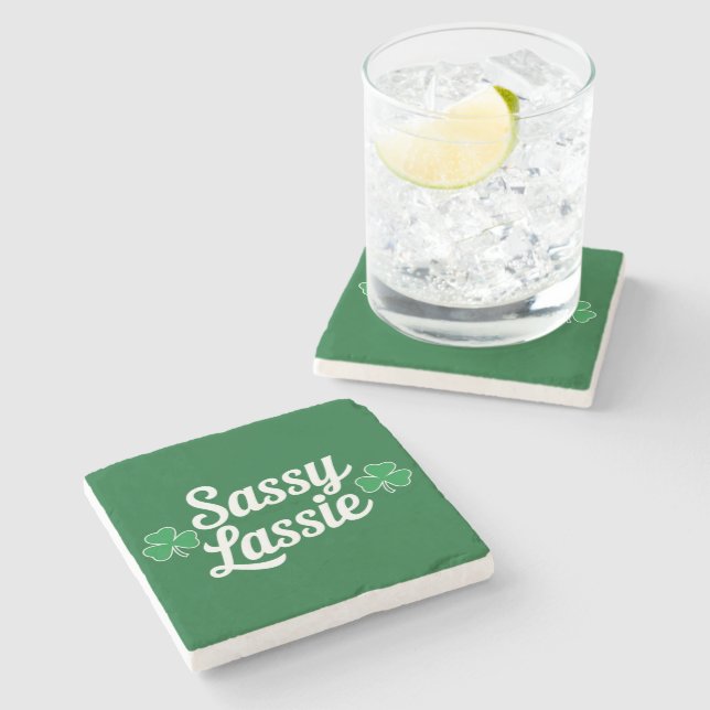 St Patricks Day Sassy Tjej Rolig Irländsk  Stenunderlägg (Sidan)