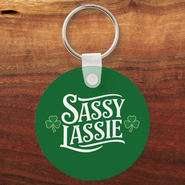 St Patricks Day Sassy Tjej Rolig Irländsk Tjej  Nyckelring (Framsida)