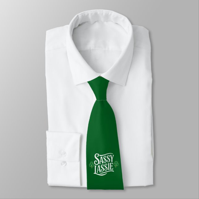St Patricks Day Sassy Tjej Rollig Irländsk Flicka  Slips (Bunden)