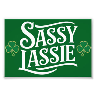 St Patricks Day Sassy Tjej Rollig Irländsk Tjej Fototryck