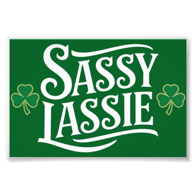 St Patricks Day Sassy Tjej Rollig Irländsk Tjej  Fototryck (Framsidan)
