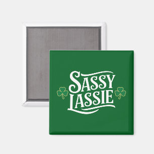St Patricks Day Sassy Tjej Rollig Irländsk Tjej  Magnet