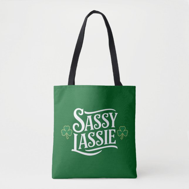 St Patricks Day Sassy Tjej Rollig Irländsk Tjej  Tygkasse (Framsida)