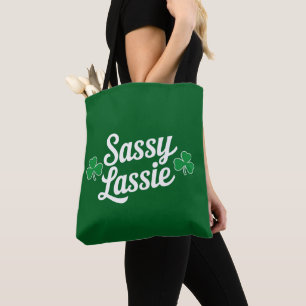 St Patricks Day Sassy Tjej Rollig Irländsk Tygkasse