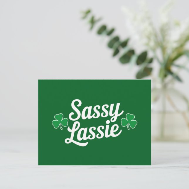 St Patricks Day Sassy Tjej Rollig Irländsk  Vykort (Stående Fram)