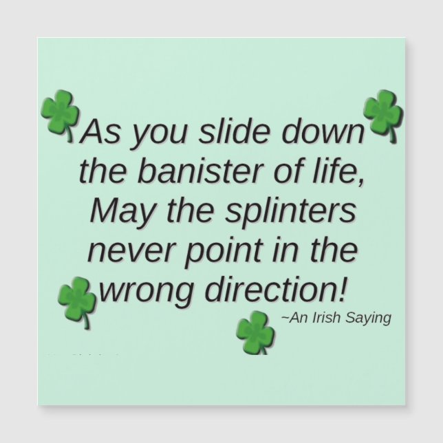 St. Patrick's Day Say Magnet Card (Framsida)