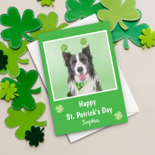 St. Patrick's Day schamprock head boppers söt hund Helgkort