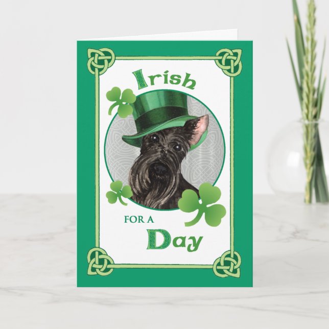 St. Patrick's Day Scottish Terrier Kort (Framsida)