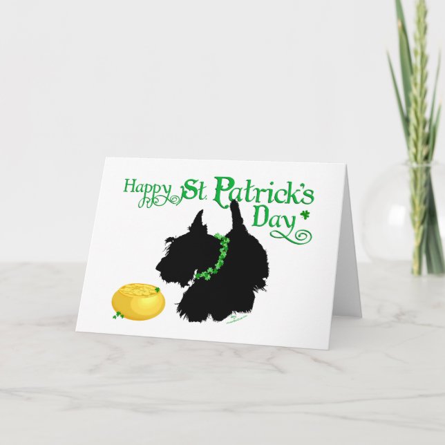 St Patricks Day Scottish Terrier Kort (Framsida)