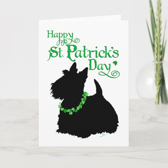St patrick's day Scottish Terrier Kort (Framsida)