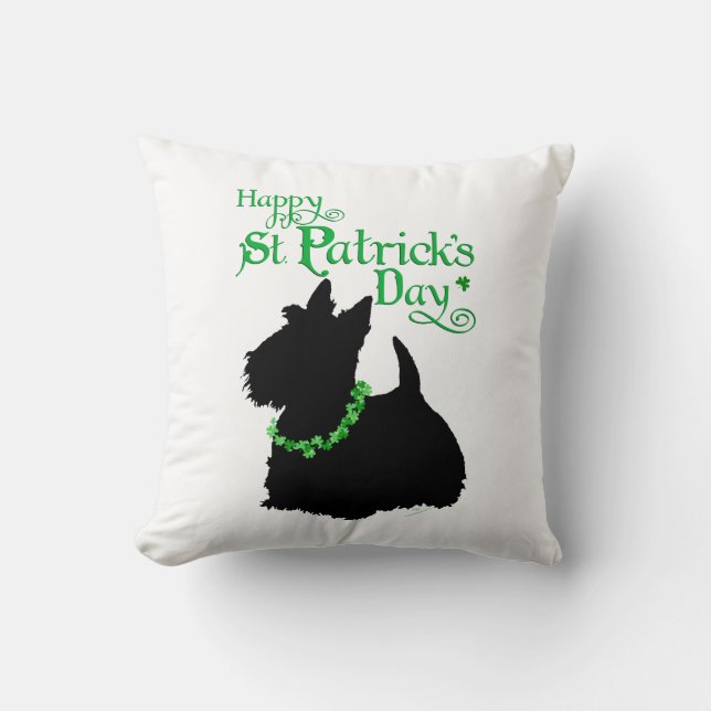 St Patricks Day Scottish Terrier Kudde (Framsida)