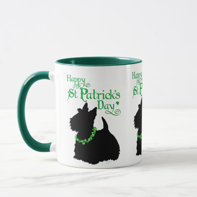 St patrick's day Scottish Terrier Mugg (Vänster)