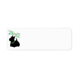 St Patricks Day Scottish Terrier Returadress Etikett